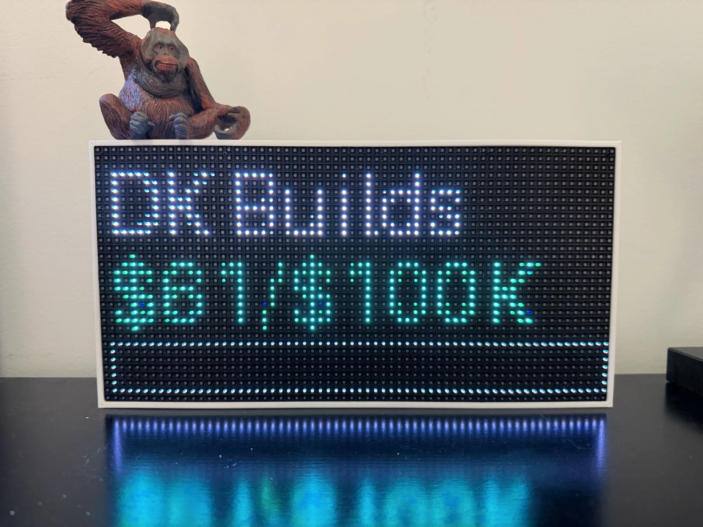 LED display showing revenue goal progress