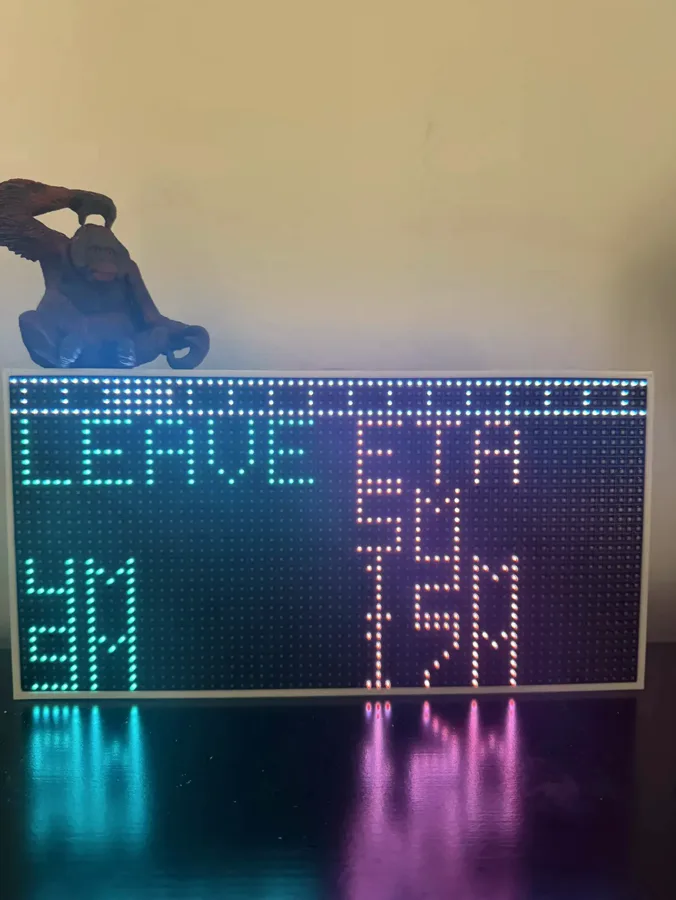 LED display showing train arrival times