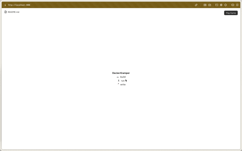 Animated prototype of a playful mini game