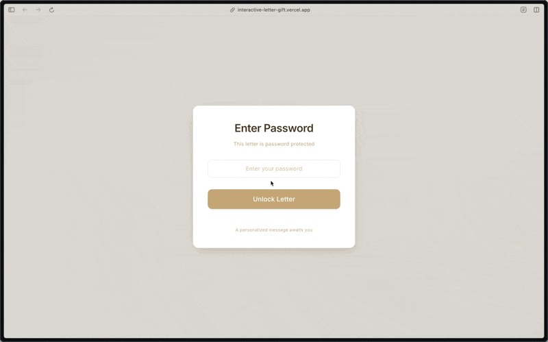 Interactive letter responding to touch input